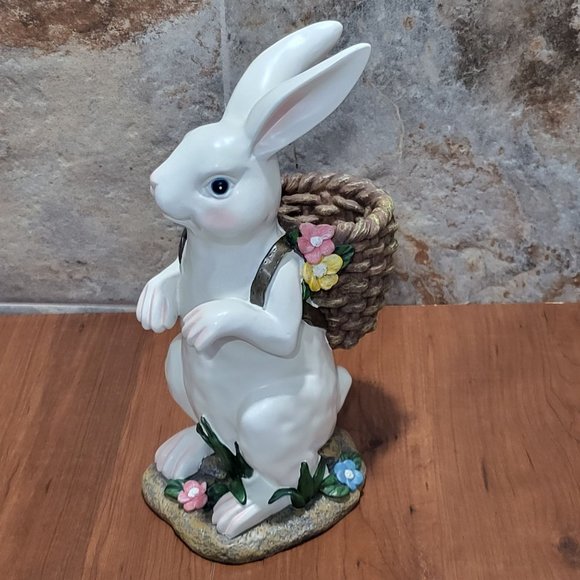 Decorative Bunny Rabbit White Figurine Easter Indoor Decor - Picture 12 of 14